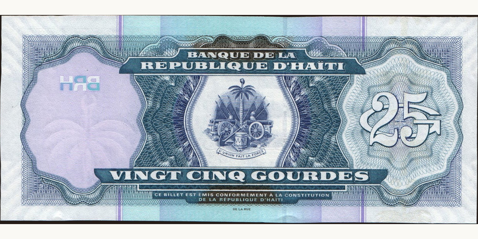25 gourde Гаити 2014 — Оборотная сторона