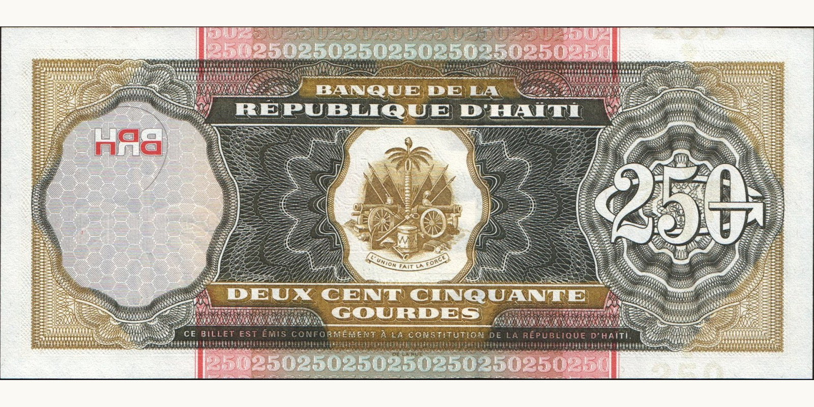 250 gourde Гаити 2000 — Оборотная сторона