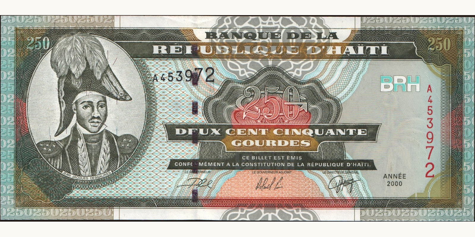 250 gourde Гаити 2000 — Лицевая сторона