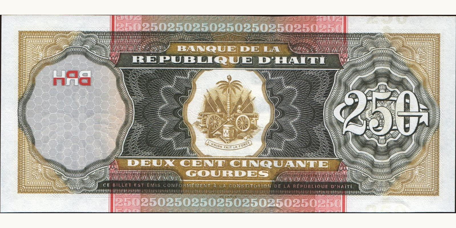 250 gourde Гаити 2003 — Оборотная сторона