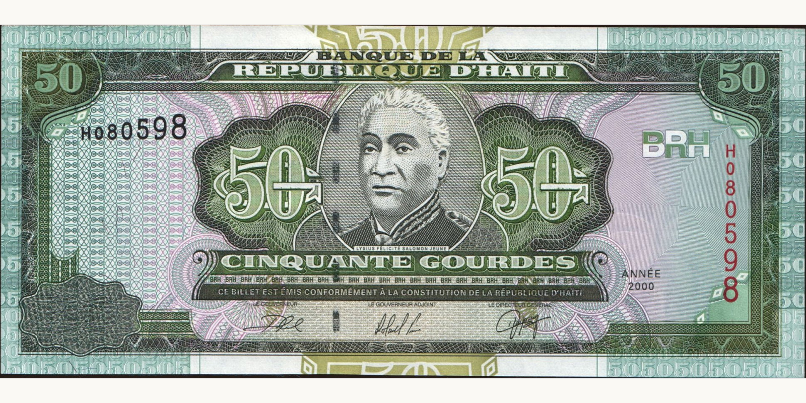 50 gourde Гаити 2000 — Лицевая сторона