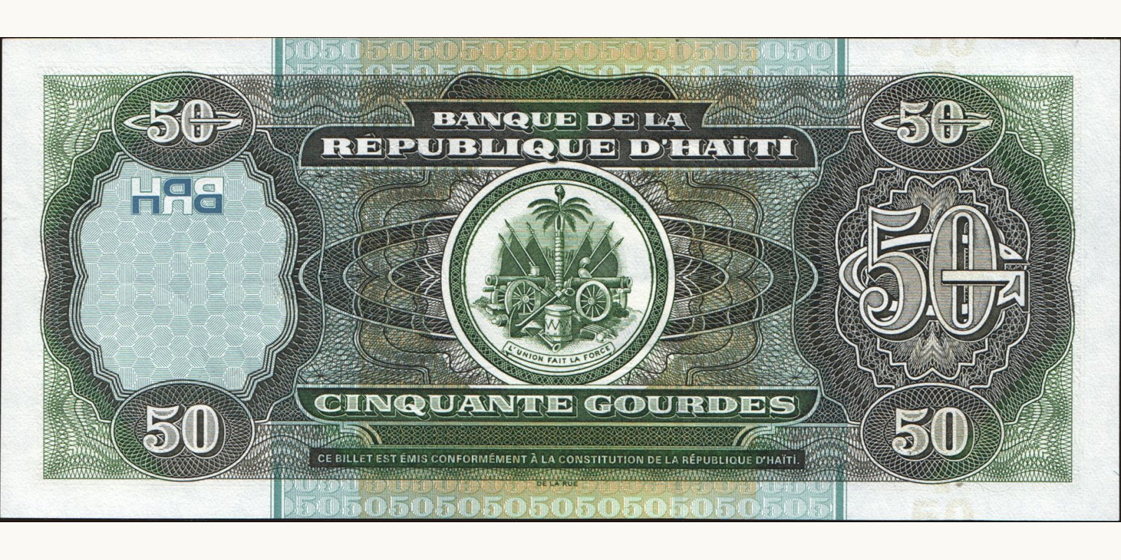 50 gourde Гаити 2003 — Оборотная сторона