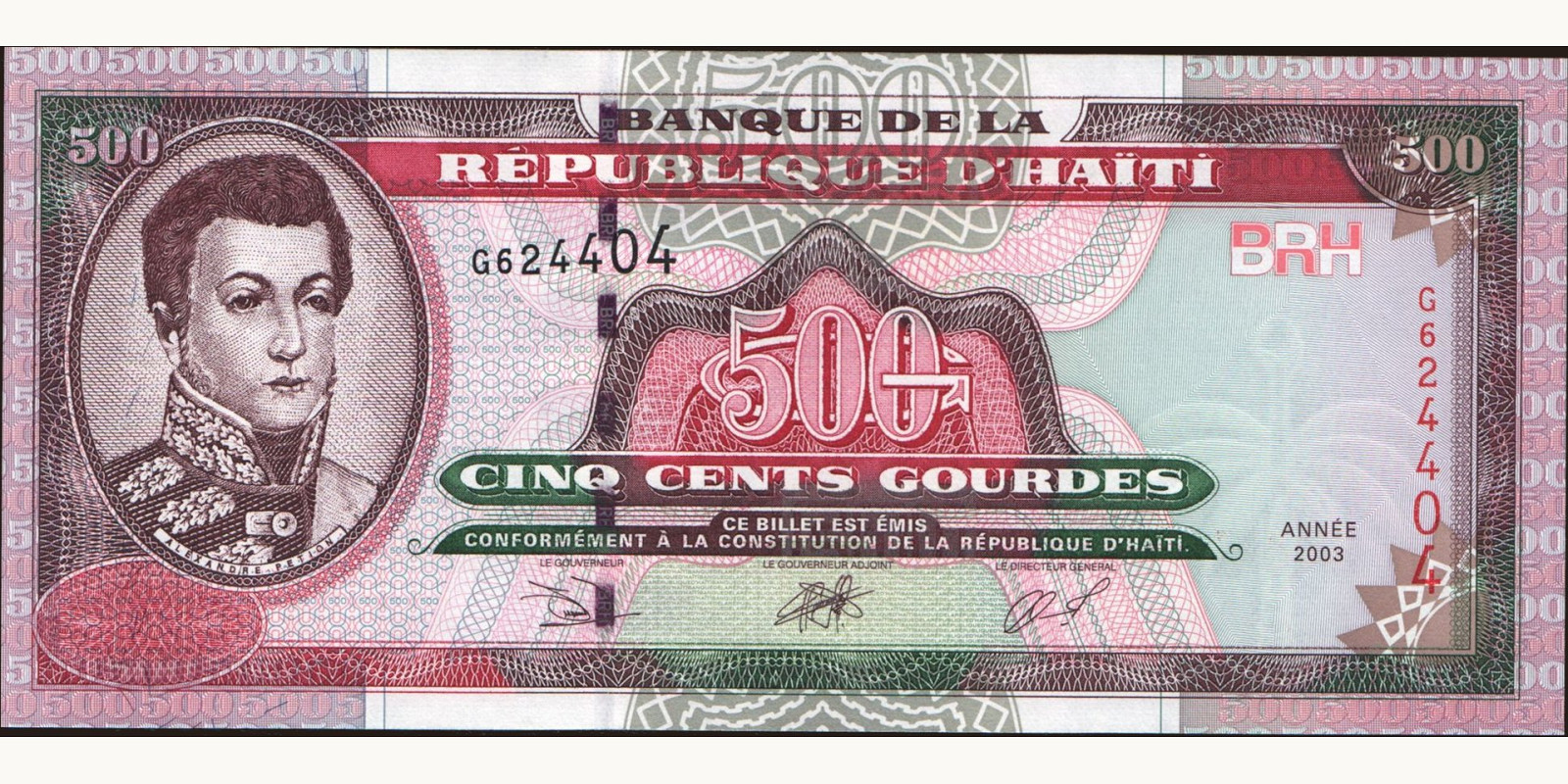 500 gourde Гаити 2003 — Лицевая сторона