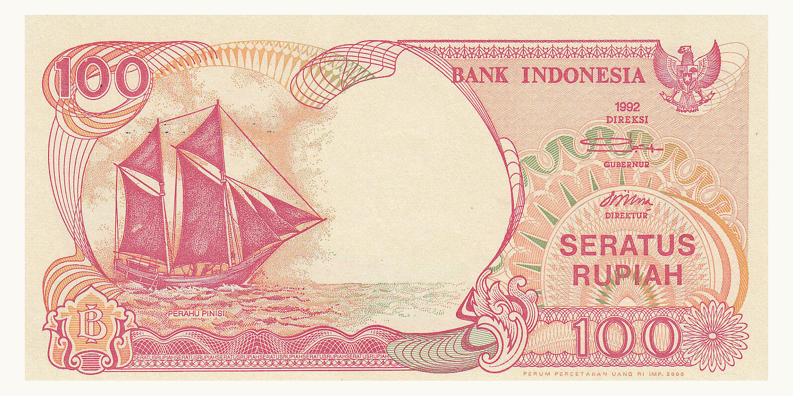 100 rupiah Indonesia 2000 — Front side
