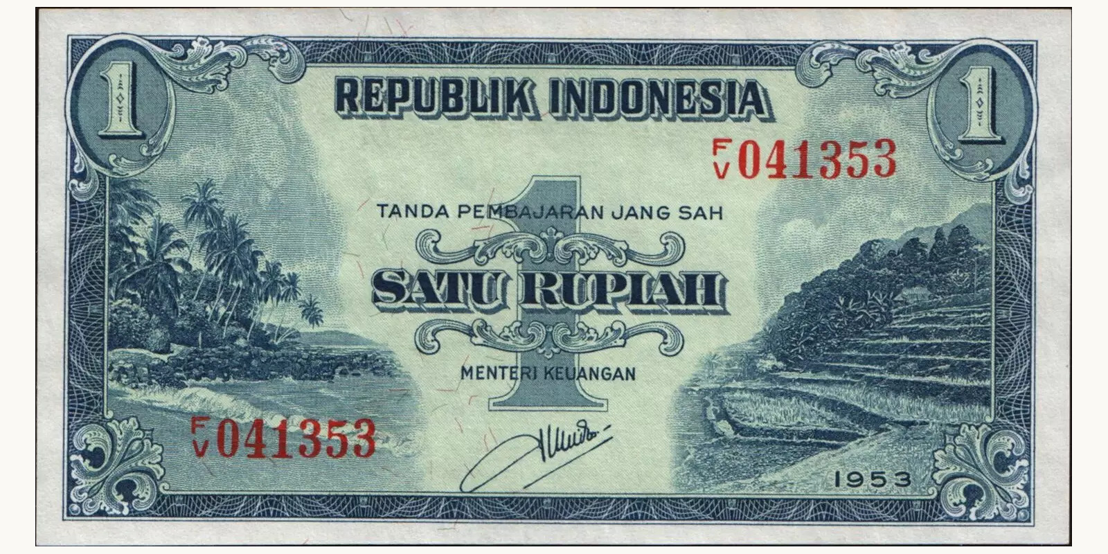 1 rupiah 1953