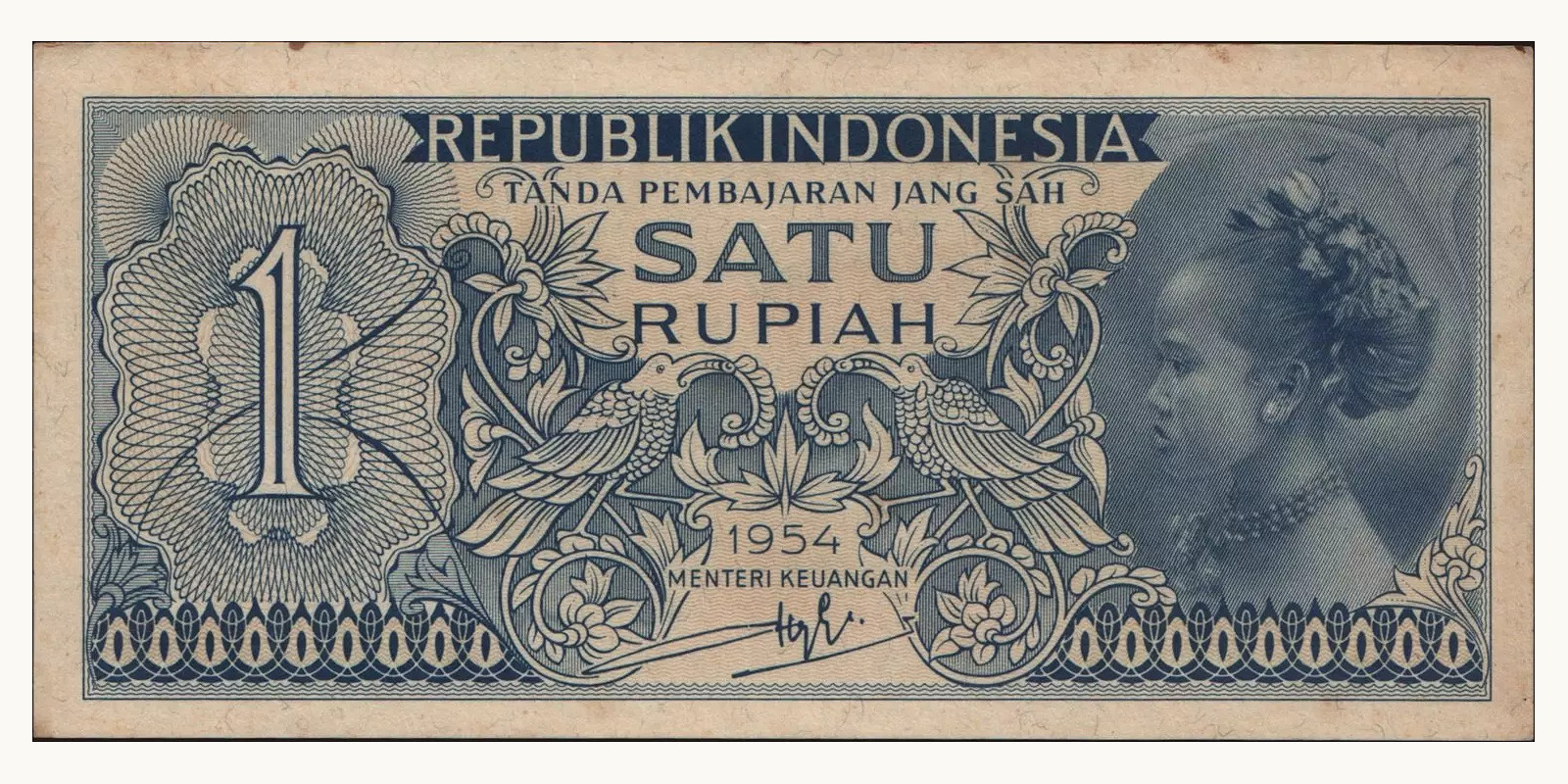1 rupiah 1954