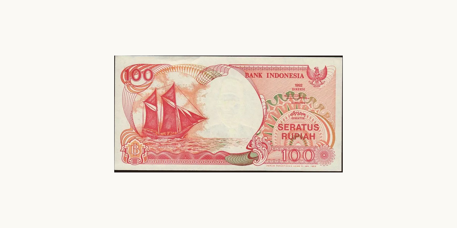 100 rupiah Indonesia 1993 — Front side