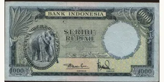 1000 rupiah 1957