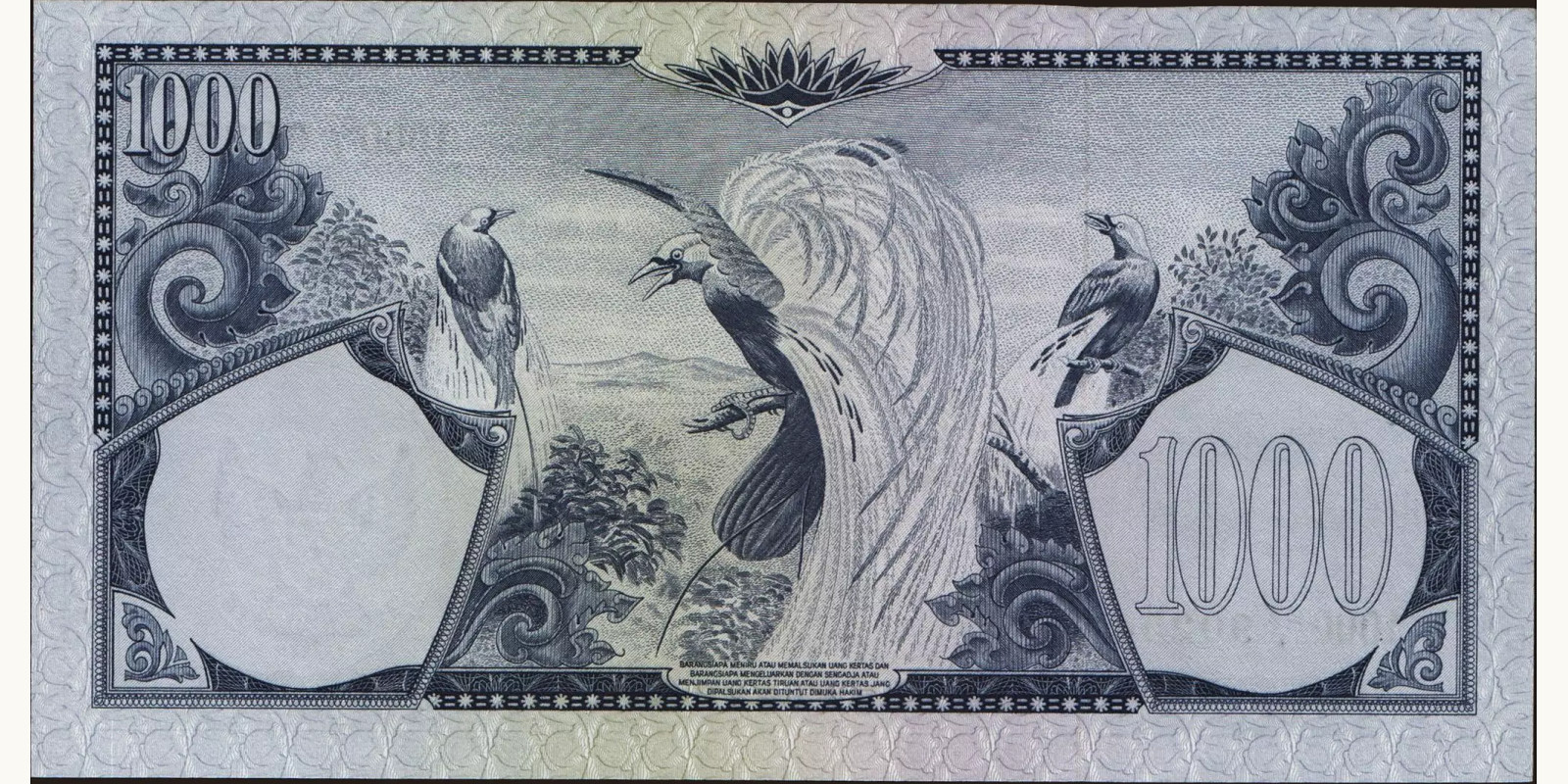 1000 rupiah Indonesia 1959 — Back side