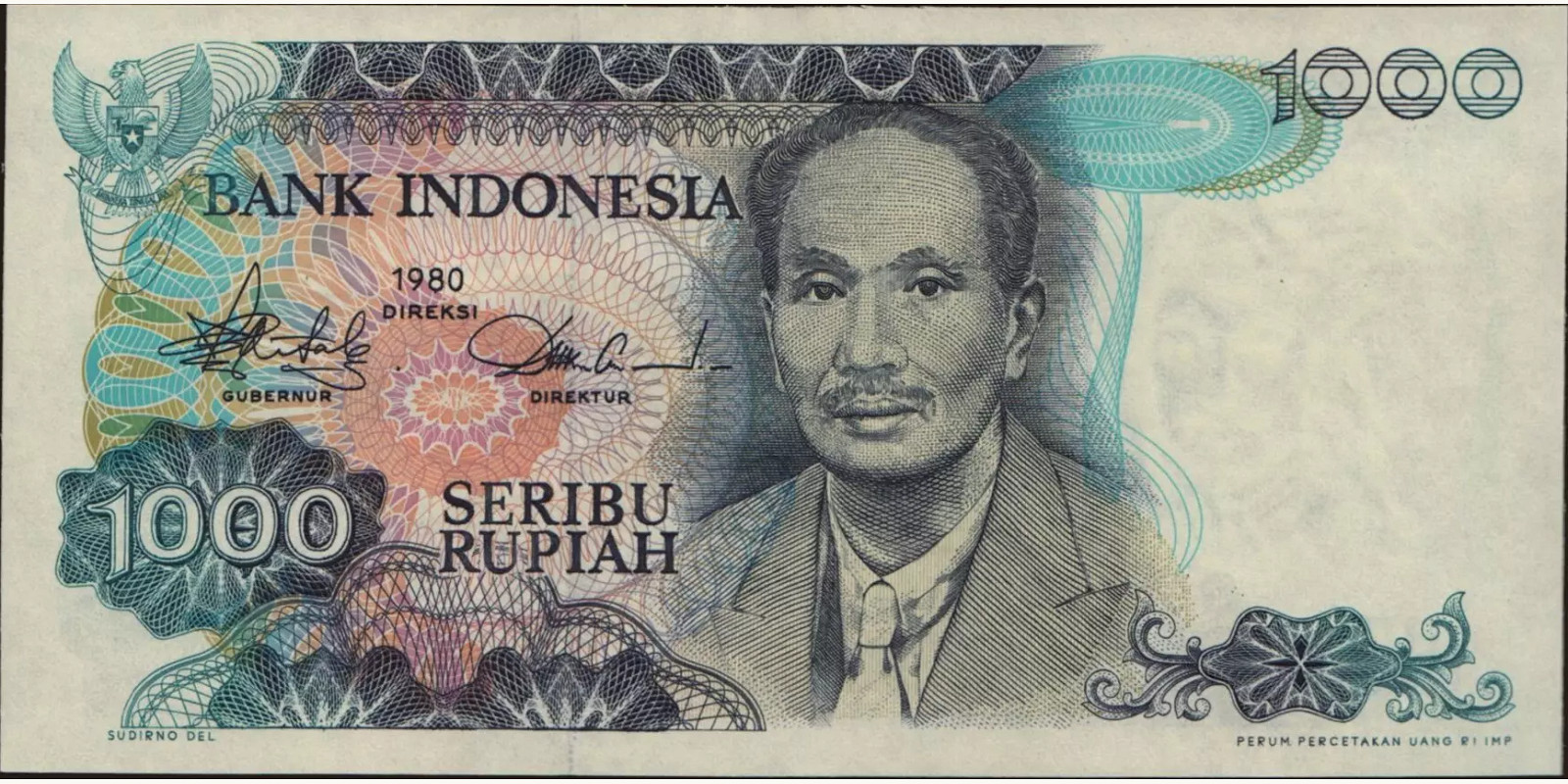 1000 rupiah Indonesia 1980 — Front side