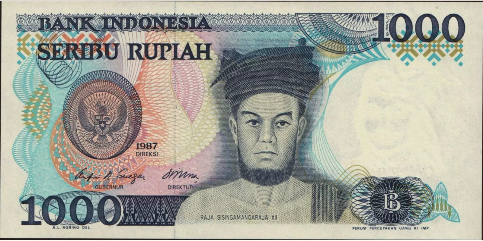 1000 rupiah 1987
