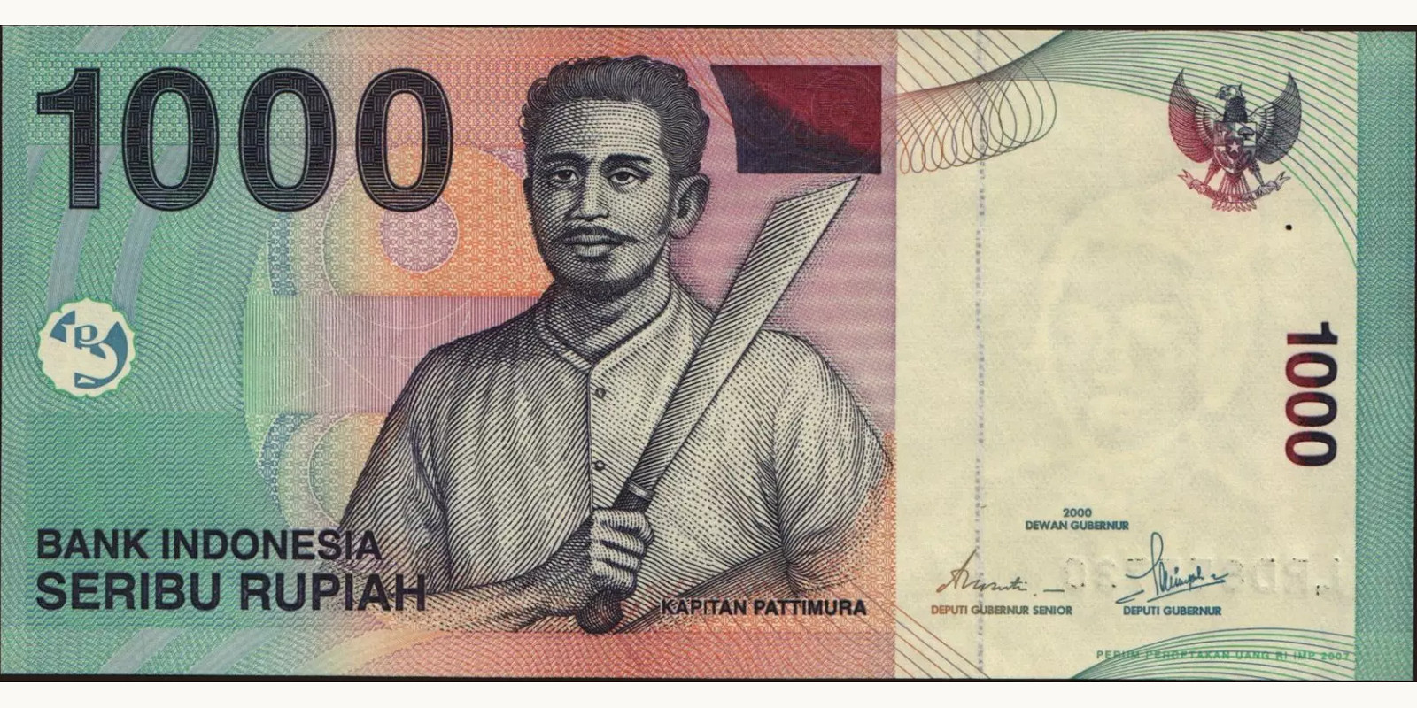 1000 rupiah Indonesia 2007 — Front side