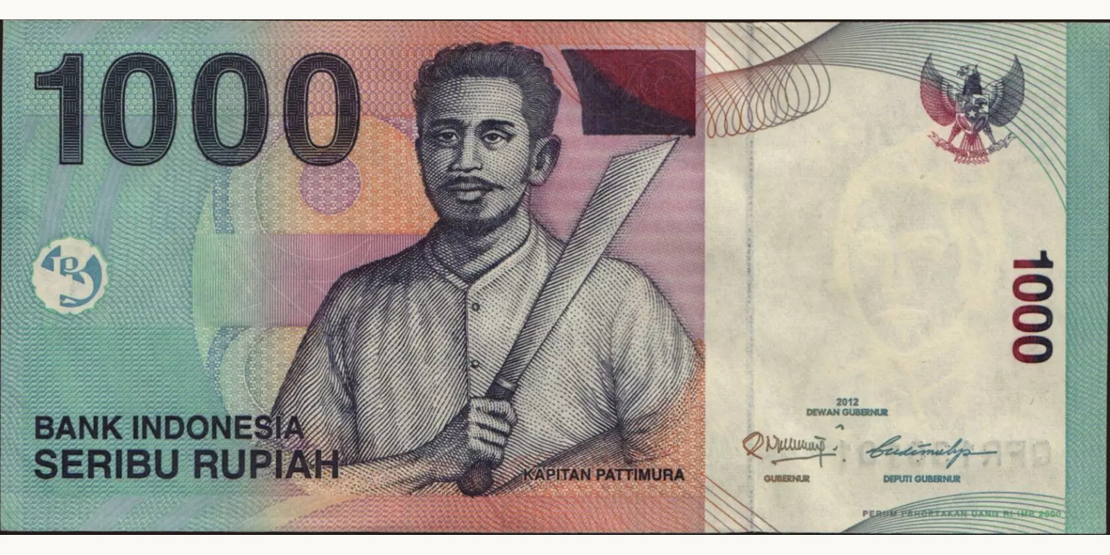 1000 rupiah Индонезия 2012 — Лицевая сторона