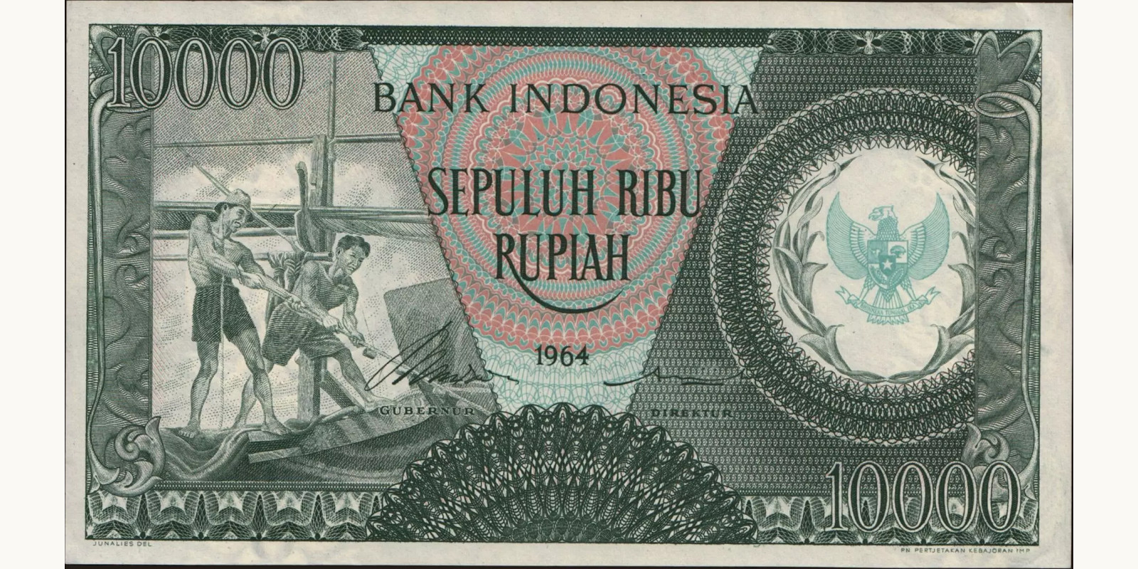 10000 rupiah 1964