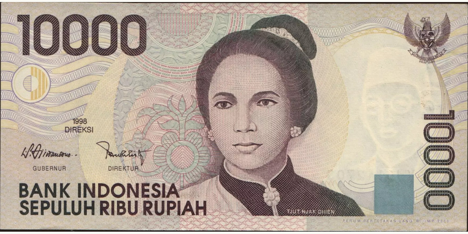 10000 rupiah Indonesia 2000 — Front side