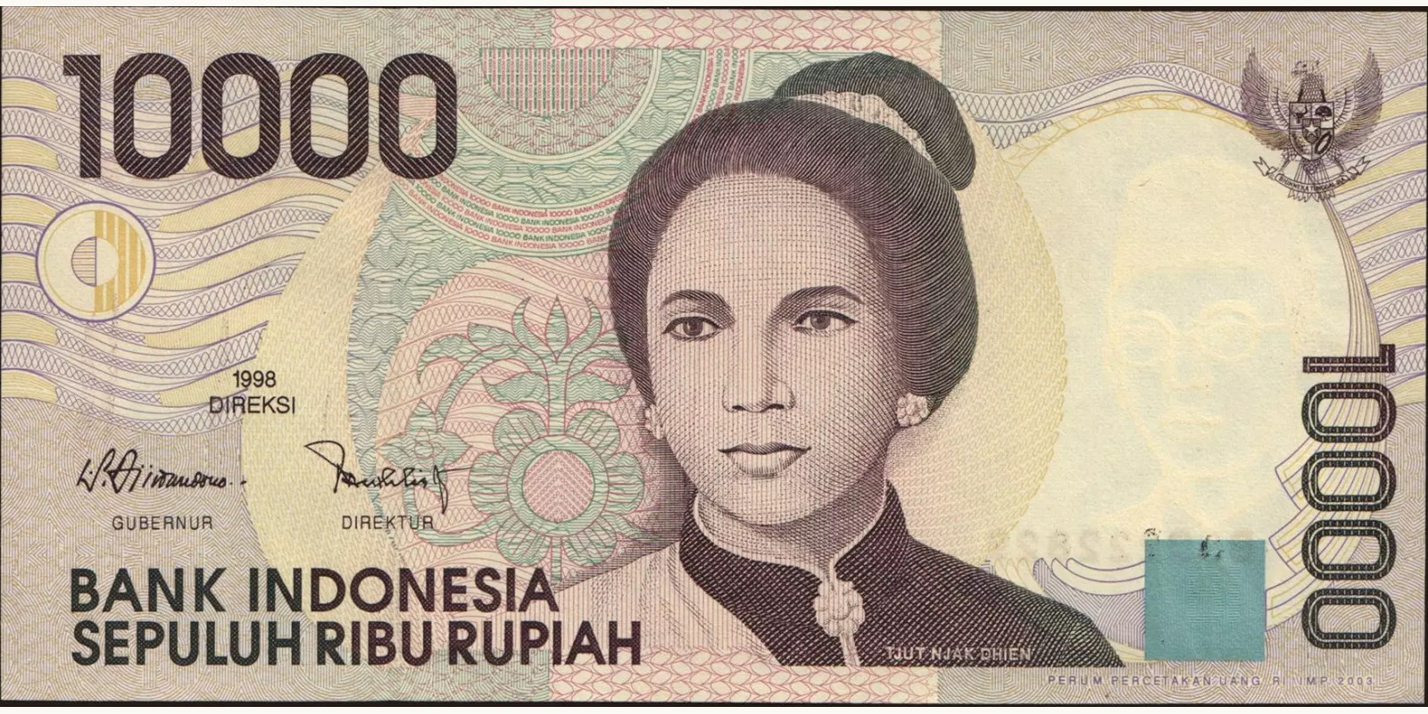 10000 rupiah Indonesia 2003 — Front side