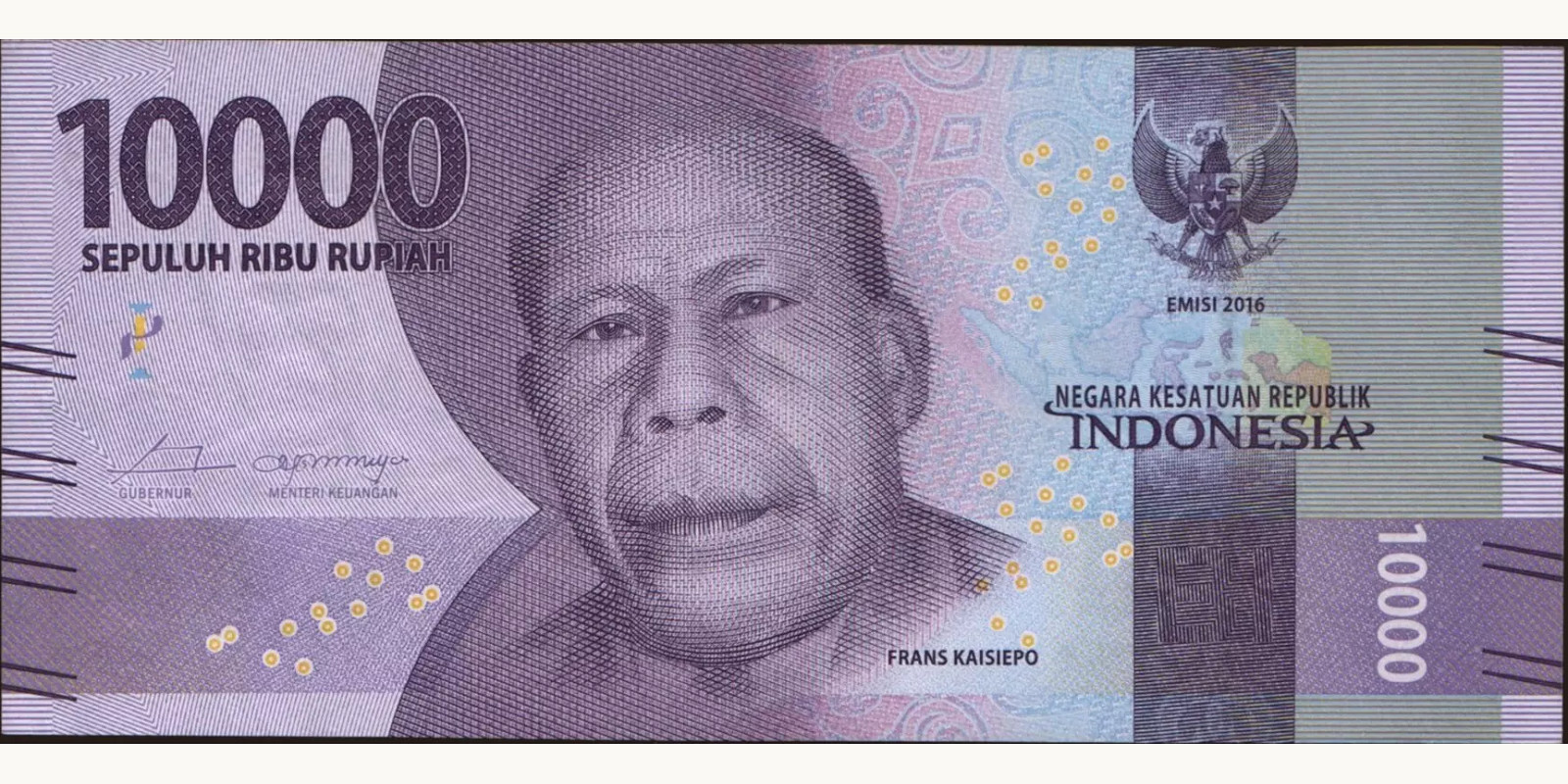 10000 rupiah Indonesia 2016 — Front side