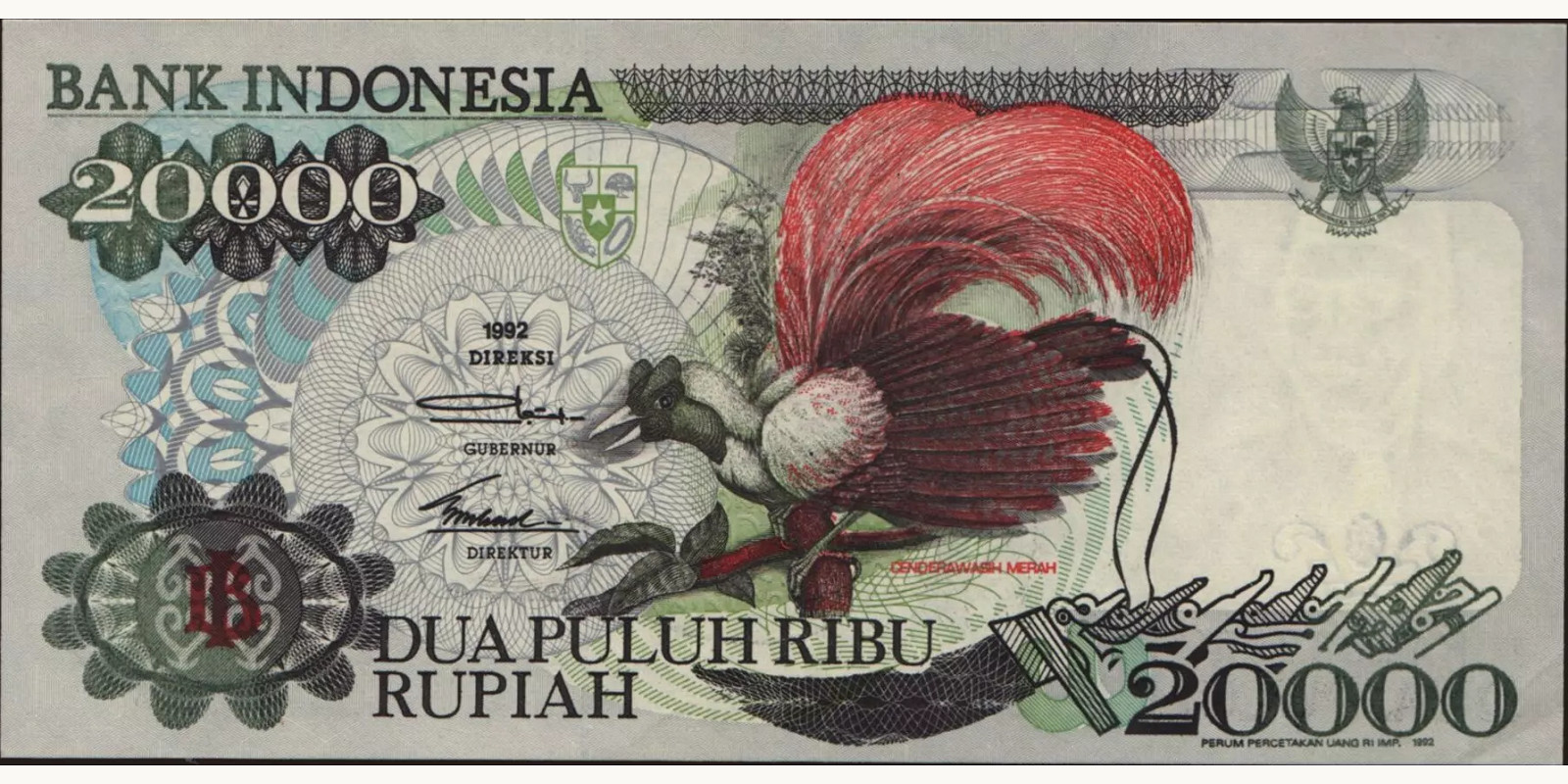 20000 rupiah 1992