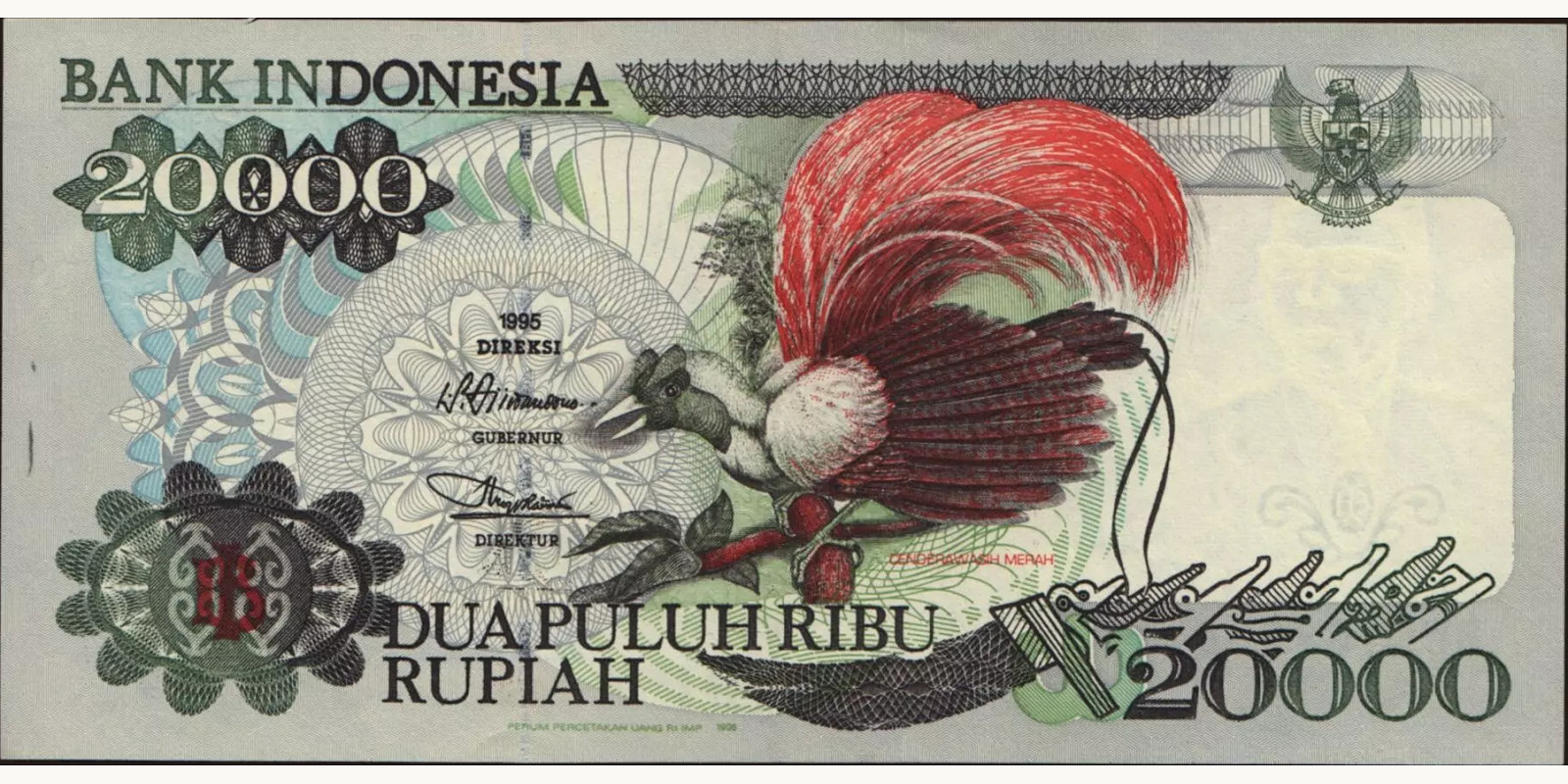 20000 rupiah Indonesia 1996 — Front side