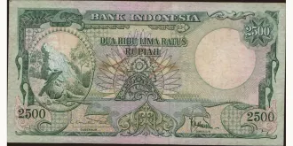 2500 rupiah 1957
