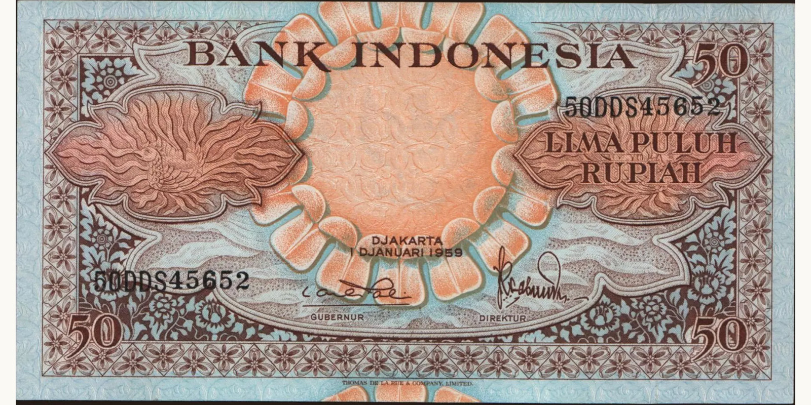 50 rupiah Индонезия 1959 — Лицевая сторона
