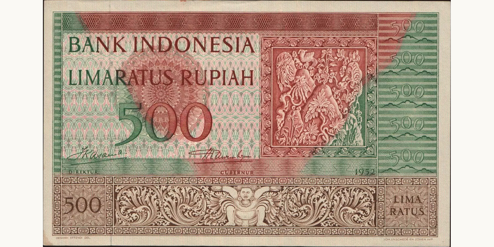 500 rupiah 1952