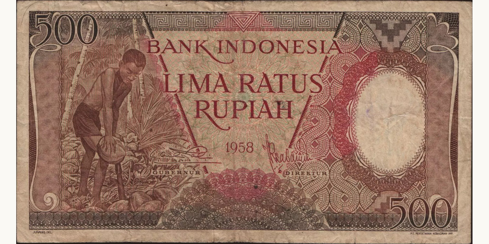 500 rupiah 1958