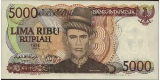 5000 rupiah 1986