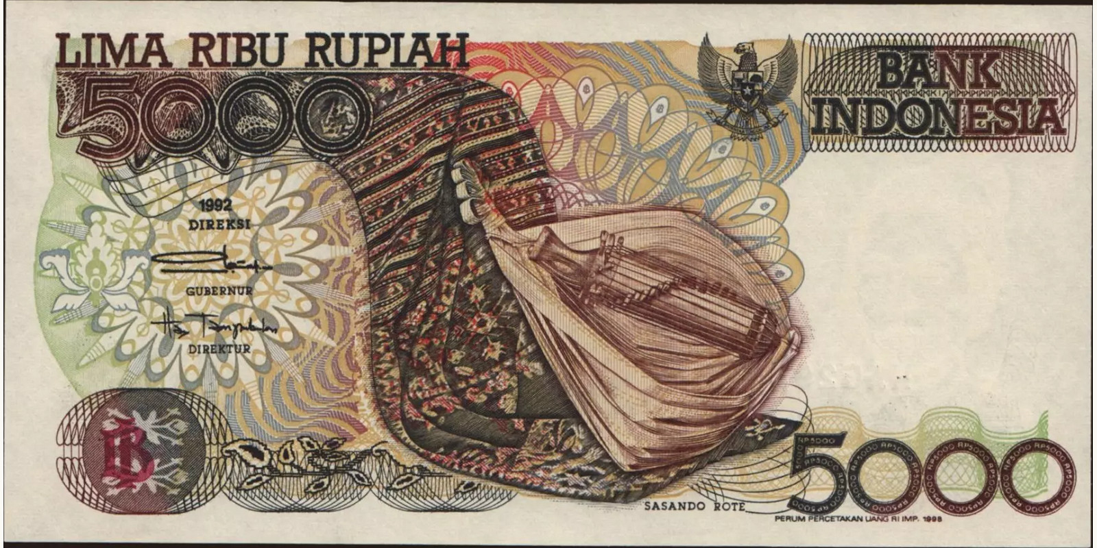 5000 rupiah Indonesia 1998 — Front side