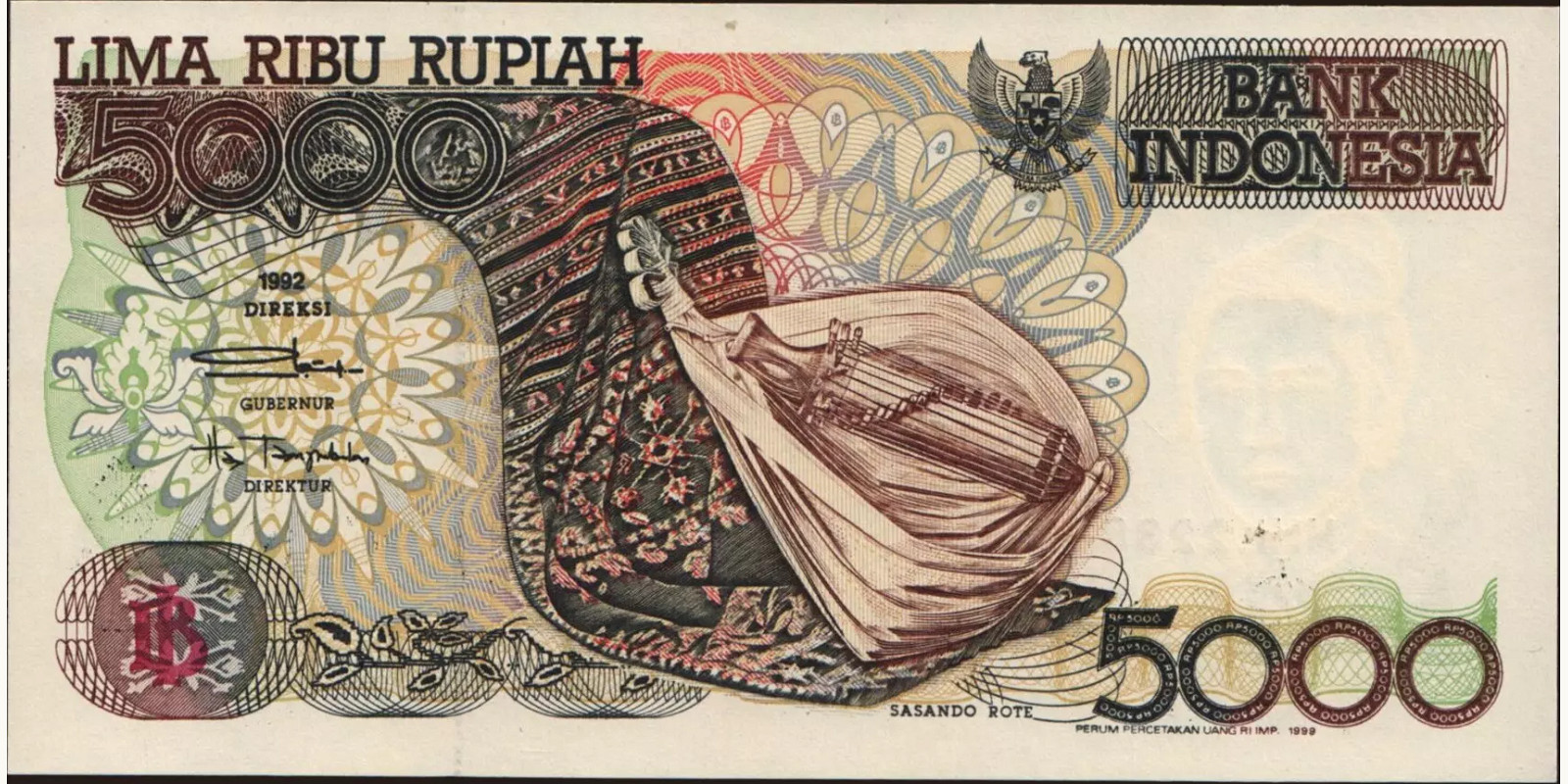5000 rupiah Indonesia 1999 — Front side
