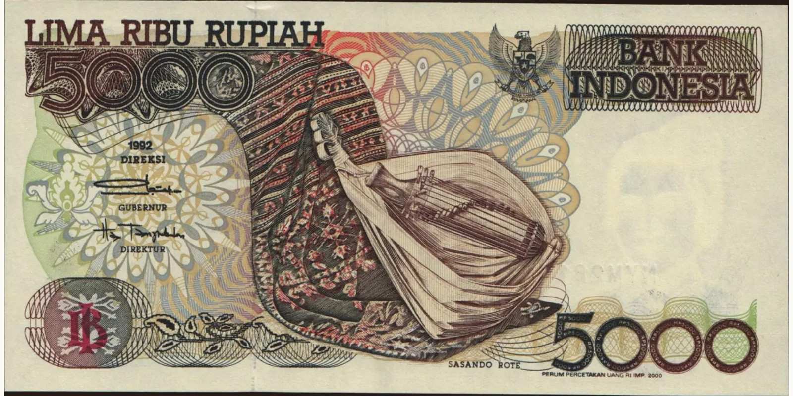 5000 rupiah Indonesia 2000 — Front side