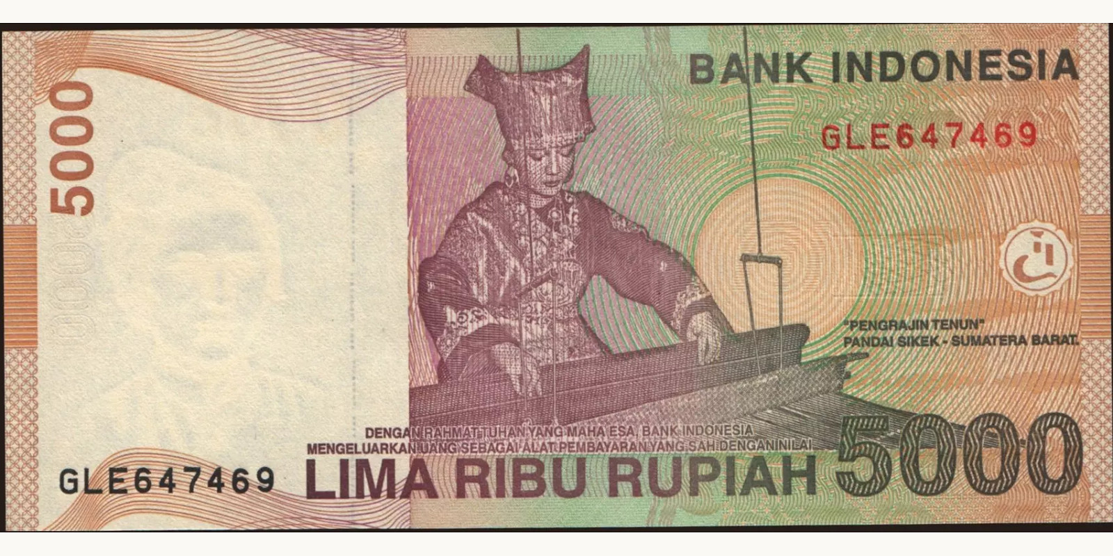 5000 rupiah Indonesia 2013 — Back side