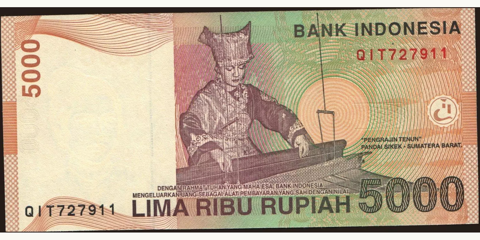 5000 rupiah Indonesia 2014 — Back side