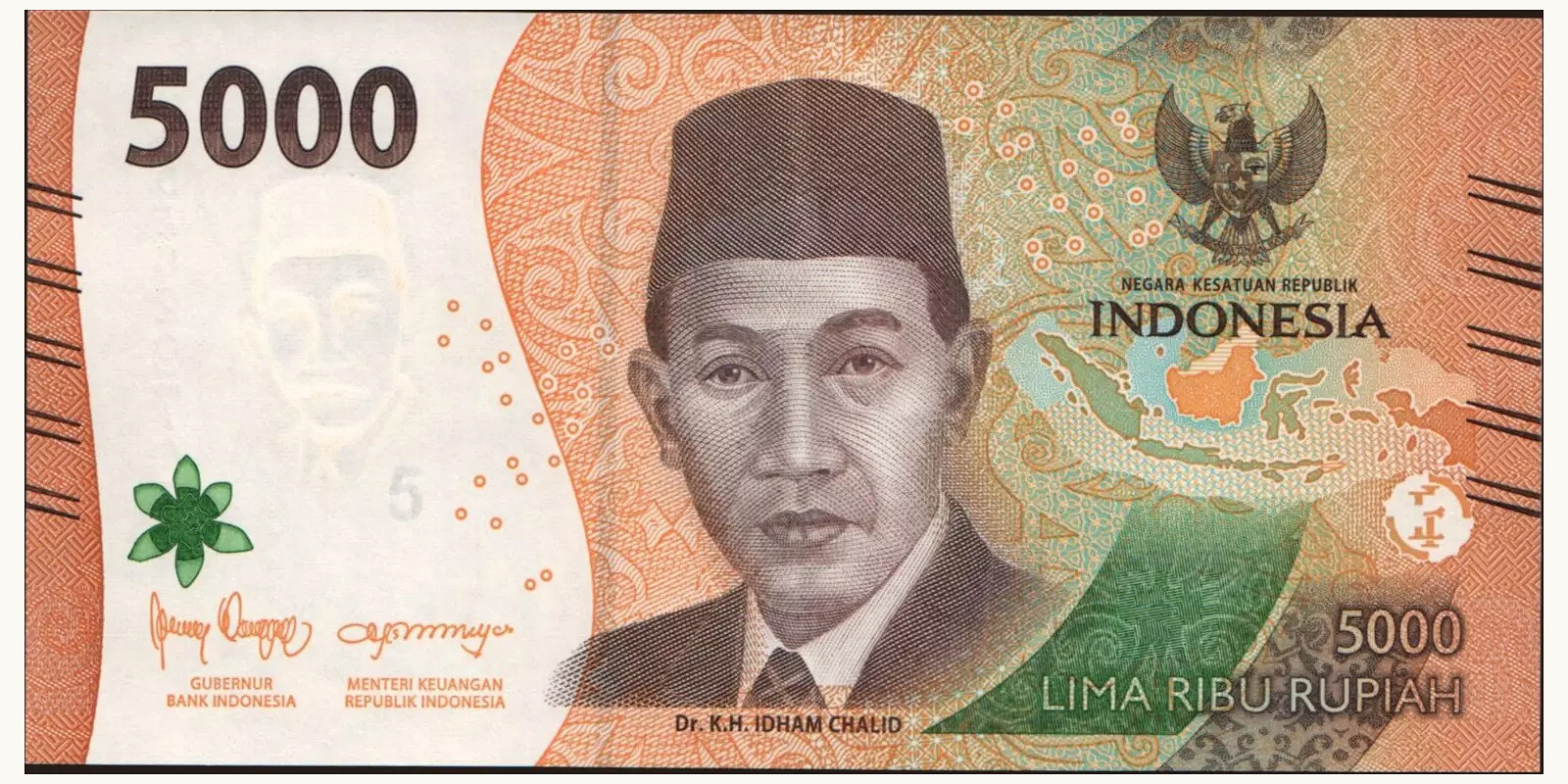 5000 rupiah Indonesia 2023 — Front side
