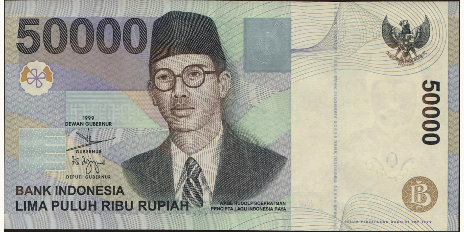 50000 rupiah Indonesia 1999 — Front side