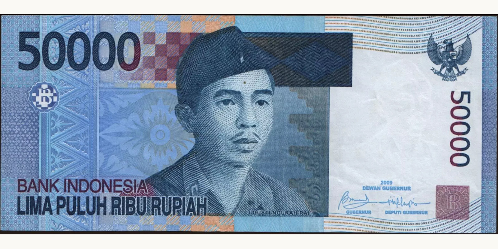 50000 rupiah Indonesia 2009 — Front side