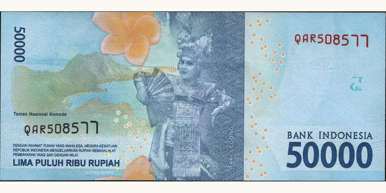 50000 rupiah Indonesia 2017 — Back side