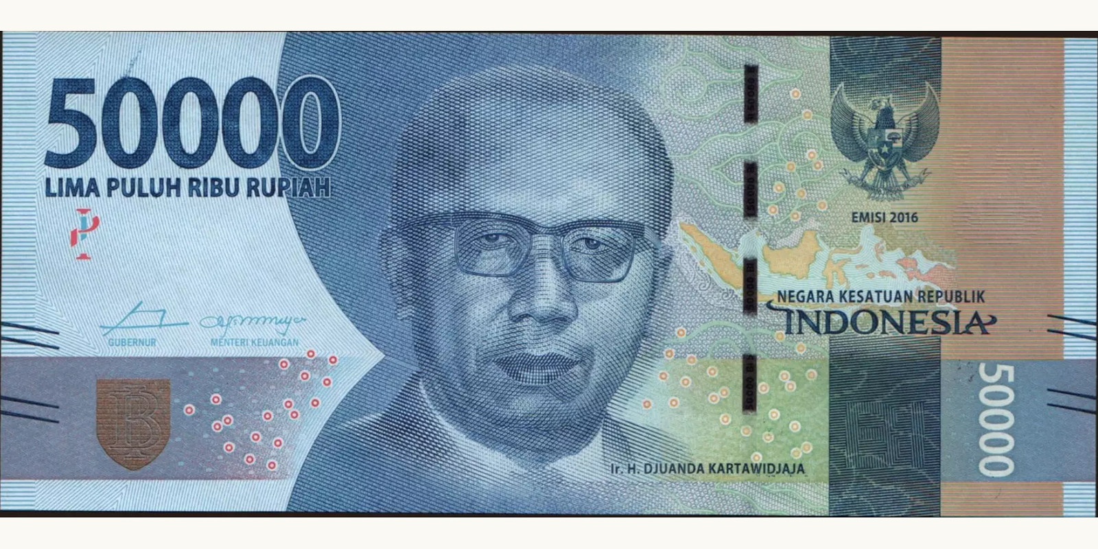 50000 rupiah Indonesia 2017 — Front side
