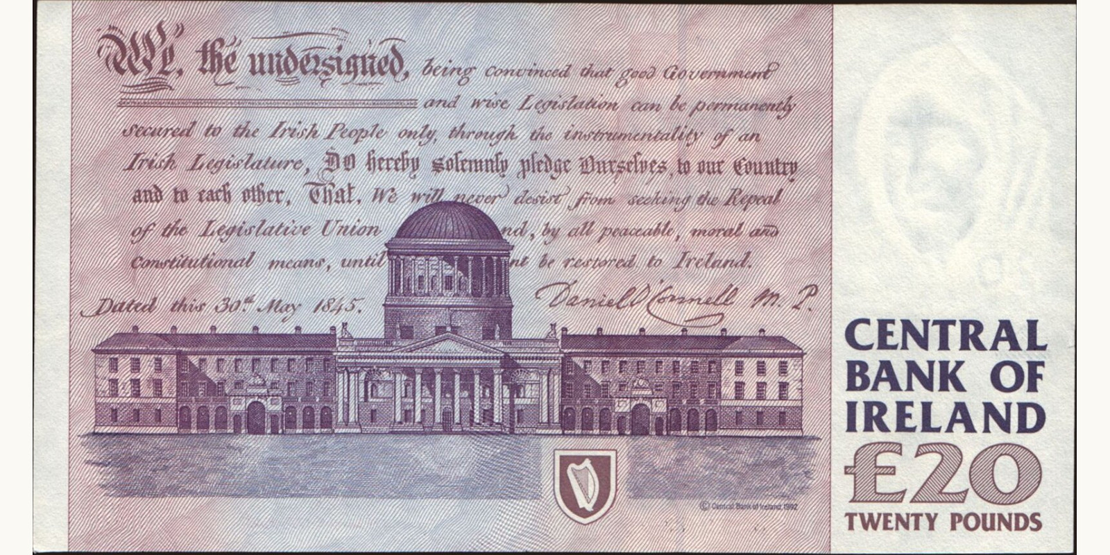 20 pounds Ireland 1999 — Back side