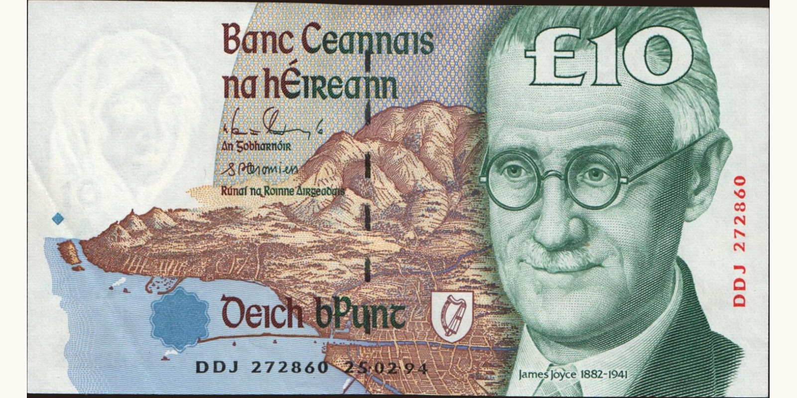 10 pounds Ирландия 1994 — Лицевая сторона