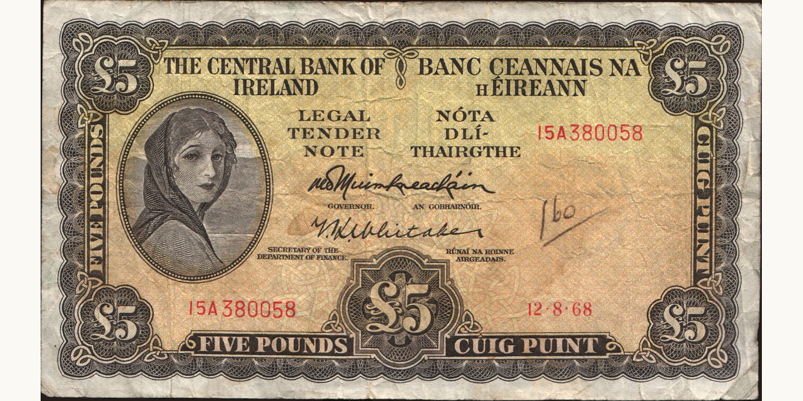 5 pounds Ireland 1968 — Front side