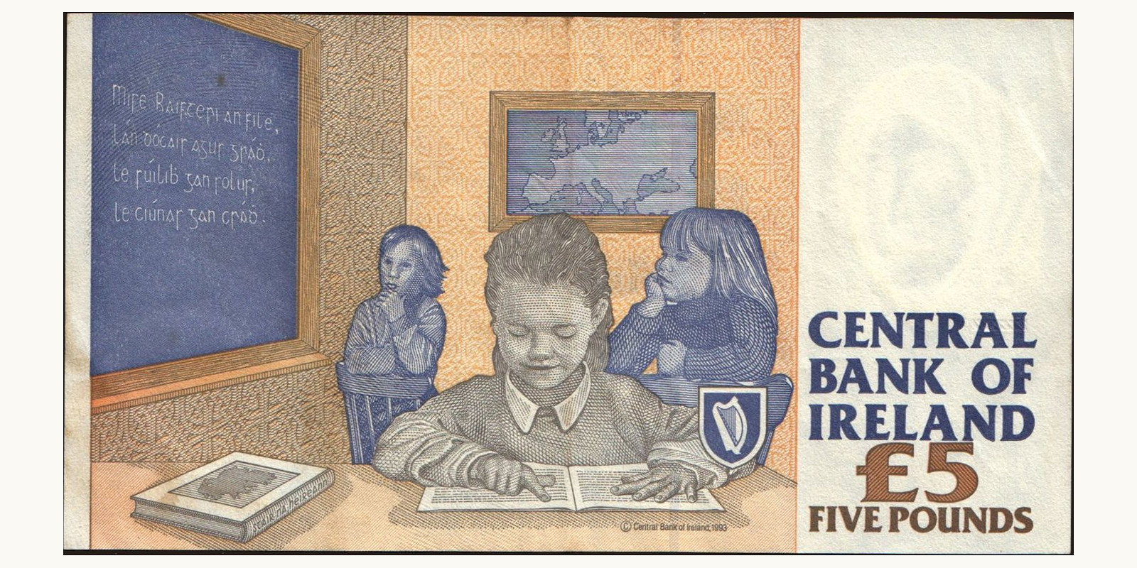 5 pounds Ireland 1997 — Back side