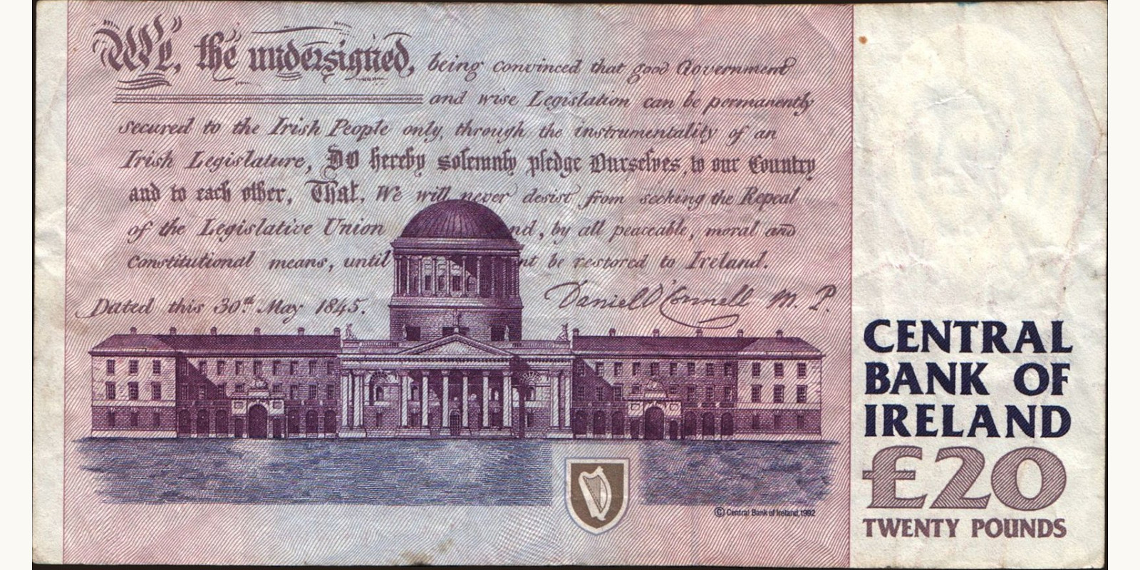 20 pounds Ireland 1996 — Back side