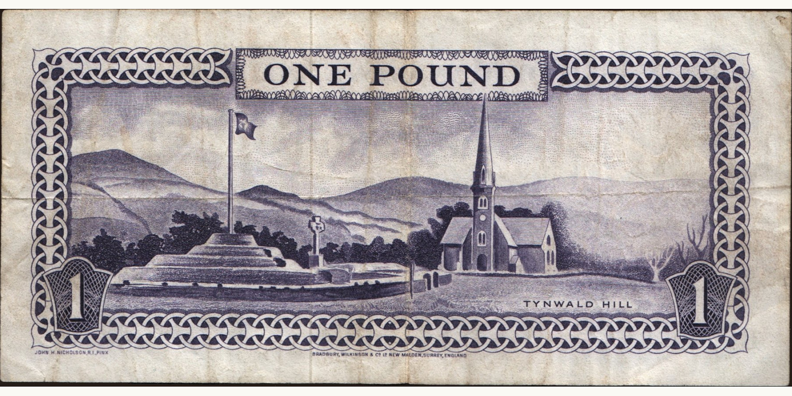 1 pounds Isle of Man 1961 — Back side
