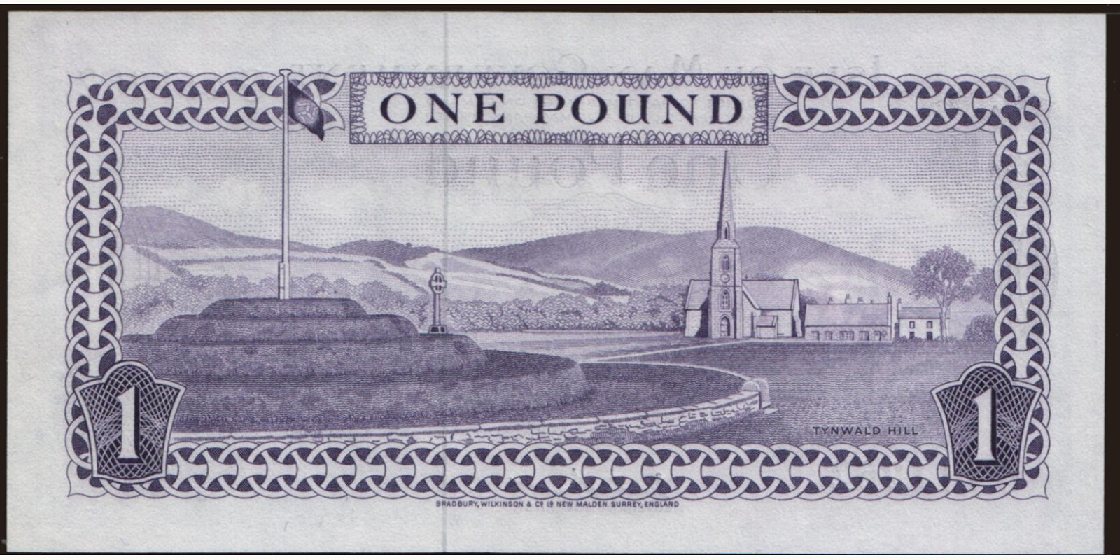 1 pounds о-в Мэн 1972 — Оборотная сторона