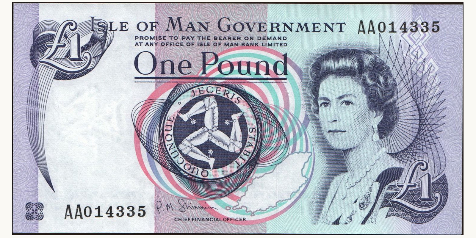 1 pounds Isle of Man 2009 — Front side