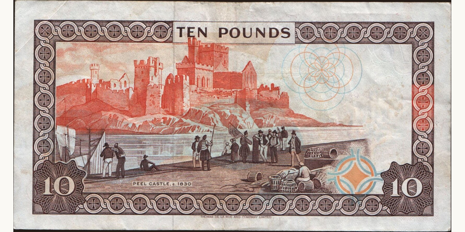 10 pounds Isle of Man 1991 — Back side