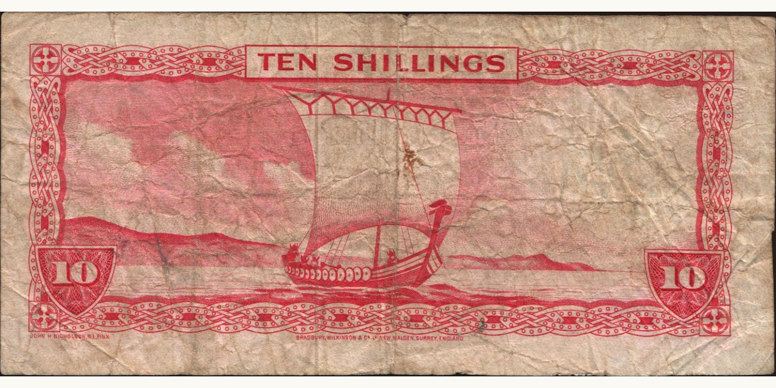 10 shilling о-в Мэн 1961 — Оборотная сторона