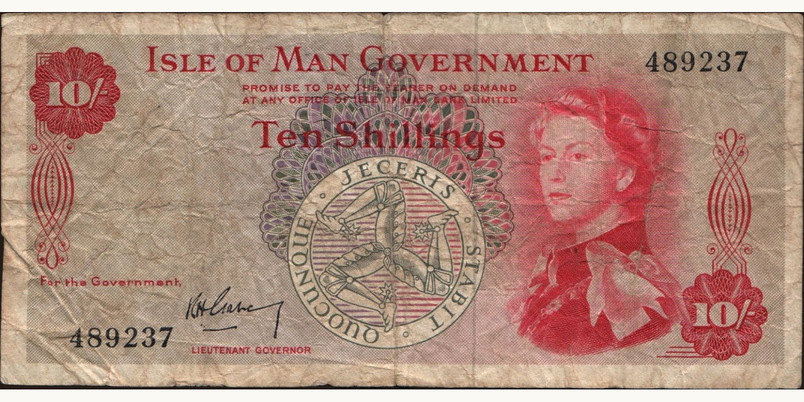 10 shilling о-в Мэн 1961 — Лицевая сторона
