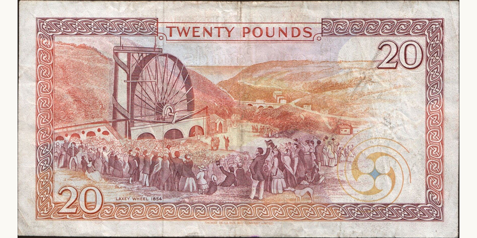 20 pounds о-в Мэн 1991 — Оборотная сторона